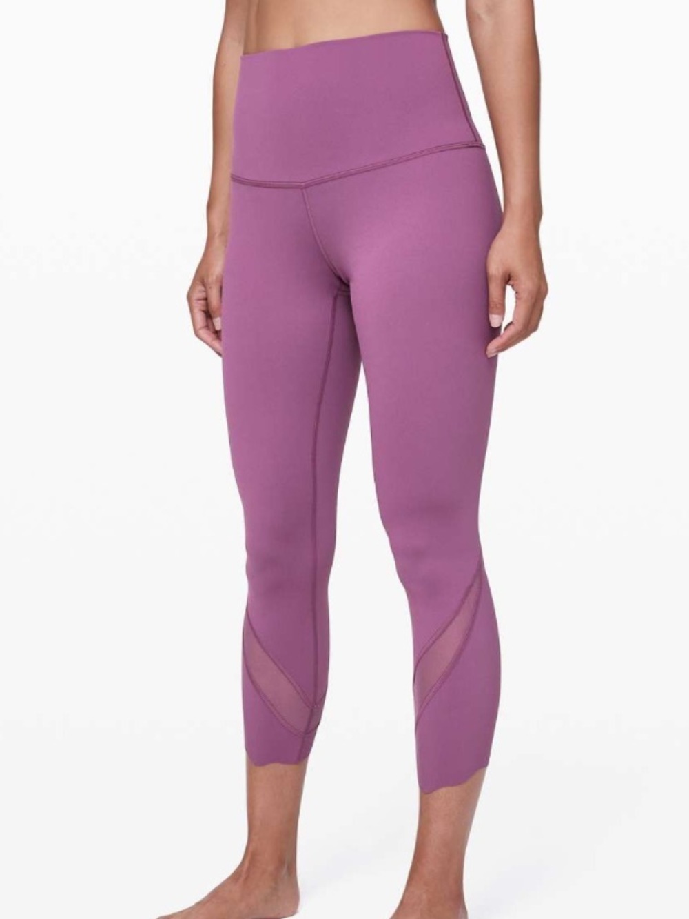 Lululemon Wunder Under Crop II *Roll Down Scallop Full-On Luxtreme 24" in V Plum - Picture 2 of 9